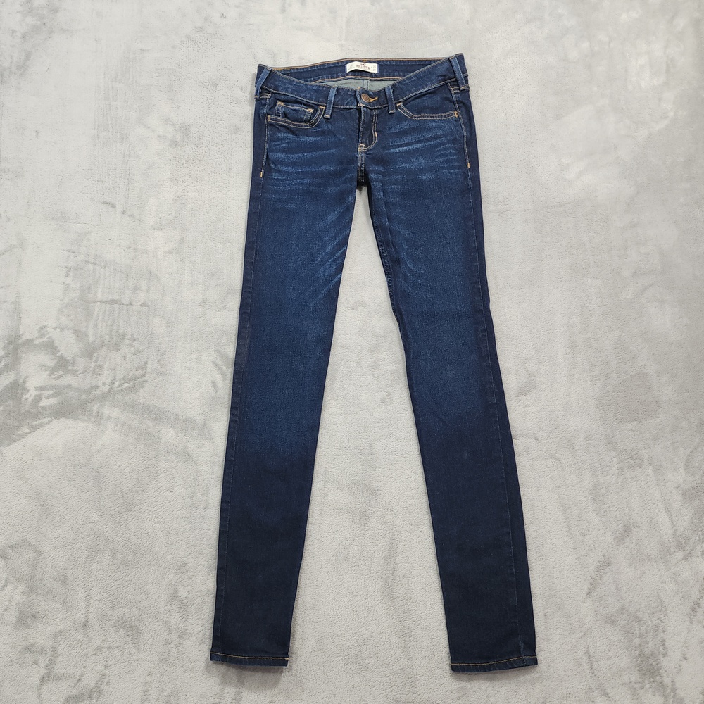 Hollister Jeans Womens 3R Juniors Blue Low Rise Skinny Slim Stretch Dark Wash